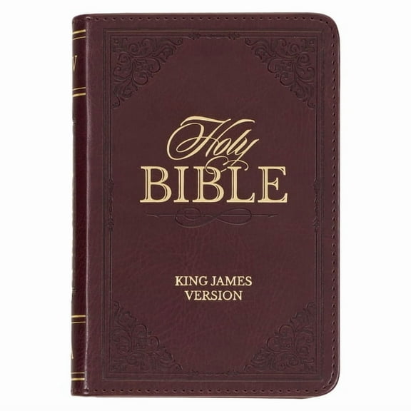 KJV Holy Bible, Mini Pocket Size, Faux Leather Red Letter Edition - Ribbon Marker, King James Version, Burgundy (Hardcover)