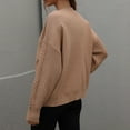thumbnail image 6 of IROINNID Reduced Womens Sweater Round Neckline Pullover Sweater Solid Color Loose Short Length Long Sleeve Knitting Thick Needle Twisted Rope Sweaters Blouse, 6 of 8