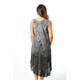 thumbnail image 2 of Riviera Sun Ombre Tie Dye Summer Dress with Floral Painted Design (Black, Small), 2 of 3