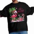 thumbnail image 3 of Camisetas gráficas informales de manga corta con flamencos navideños de Papá Noel para hombre, 3 of 8