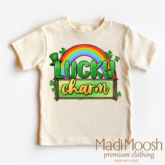 Lucky Charm St. Patrick'S Day Toddler Shirt, Shamrock Kids Shirt, Lucky Rainbow Toddler Tee TODDLER SHORT SLEEVE TEE BELLA CANVAS 3001T