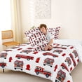 thumbnail image 4 of Erosebridal Cartoon Fire Engine Full Size Comforter Sets, Truck Theme Bedding Sets for Boys, Red White, Reversible, 1 Comforter and 2 Pillowcases, 4 of 6