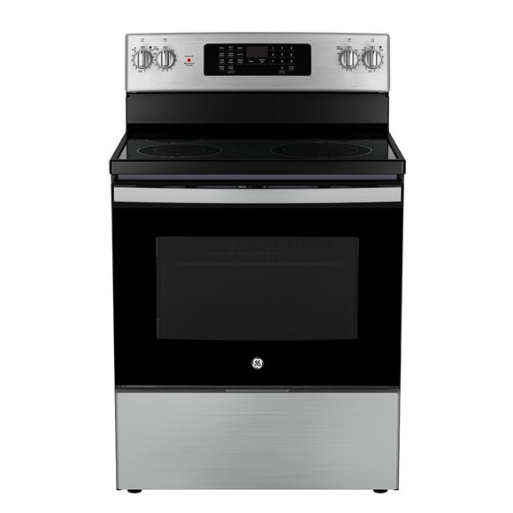 GE 30” Free Standing Electric Convection Range with No-Preheat Air Fry - JCB830STSS