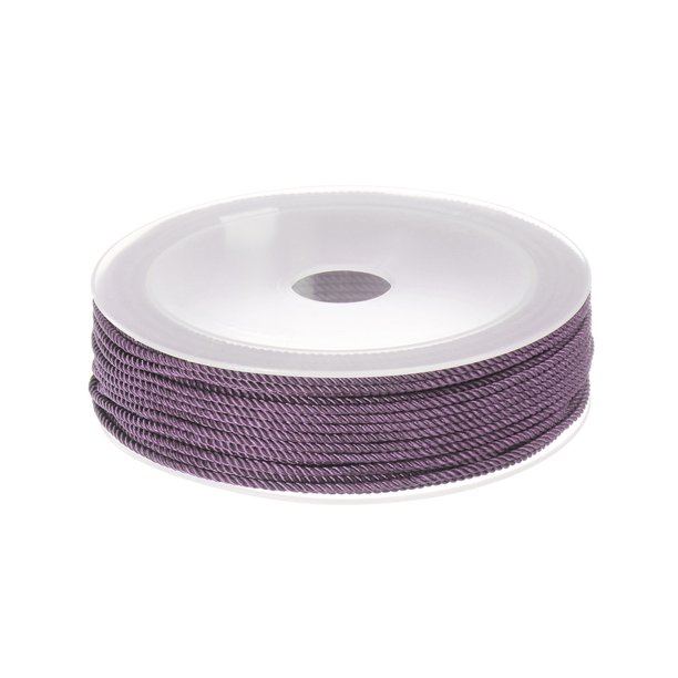 1,5mm Nylon Cordón Rebordear Cuerda Chino Anudar Cordón Mano Tejer Cuerda Pulsera Hilo para Pulseras, Cuentas, Bricolaje Fabricación, Adornos, Púrpura, 65 Pies