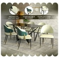 thumbnail image 3 of LeisureMod Aria Upholstered Modern Dining Chair with Metal Legs Armless Upholstered Leather Accent Chair, Contemporary Side Chair for Dining, Living, and Kitchen in Green, 3 of 11