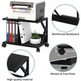 Stand Scanner Machine Desktop Printer Stand with 2 Tier Wood Storage Shelves,Under Desk ...