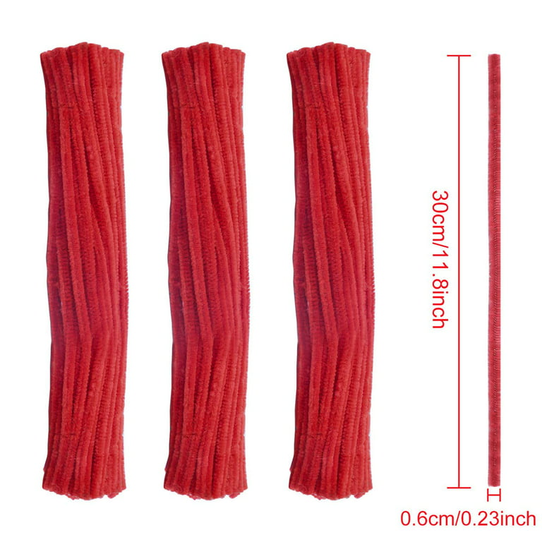 400Pcs Red Pipe Cleaners Thick Soft Chenille Stems for Craft Supplies  6Mm×12inch