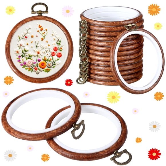 Aros de goma redondos para bordar Burbell Spring, 11 cm, 15 unidades