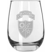 3rd Ranger Division Military Etched 15.25oz Libbey Stemless Wine Glass