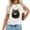 White, variant on Cute Cat Cartoon Vintage Printed T-Shirt for Women Perfect Birthday Gift Black