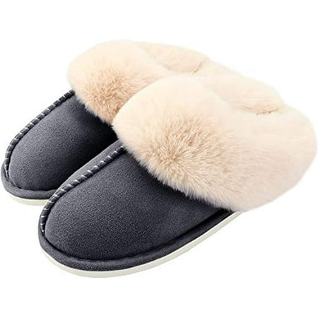 

PIKADINGNIS Women s Slippers Solid Color Plush Slippers Winter Slippers Warm Home Slippers Couple Slippers