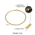 thumbnail image 2 of Women 10inch Gold Stainless Steel Figaro Link Anklet Foot Chain, 2 of 4
