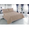 thumbnail image 1 of Marina Decoration Solid Embossed Pinsonic Coverlet Bedspread Bedding Ultra Soft Summer Quilt Set with Shams, Taupe Color, 1 of 6