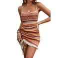 thumbnail image 3 of Women Suspender Maxi Dress Sqaure Neck Backless Sleeveless High Waist Summer Ethnic Dresses Orange Color S, 3 of 9