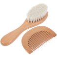 thumbnail image 1 of EeaseMX Juego de 2 peines y cepillos útiles para el baño de bebés, cómodos peines de madera para uso diario en casa., 1 of 8