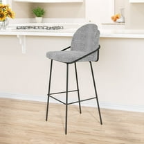 Jambi Barstool Black & White Barstool, Modern Style, Shearling style fabric, Plywood, Indoor Bar