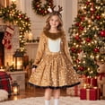 thumbnail image 2 of JIAYUE Girls Deer Dress Kids Spotted Reindeer Cosplay Outfit With Headband Long Sleeve Fancy Costume For Christmas Halloween Party, 2 of 7