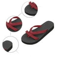 thumbnail image 6 of Slippers for Women,Summer Slippers Casual Comfortable Flat Slide Sandals Soft Suede Flip Flops For Beach Outdoor Indoor Wear,Womens Slippers,Wine,7, 6 of 9