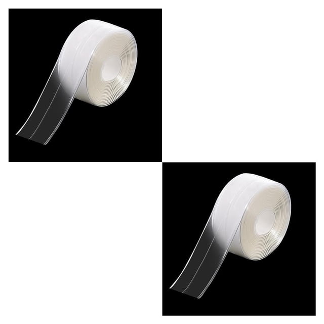 Cateissary Cinta de sellado de esquina de 3,2 m/rollo de 3,8 cm para baño, cocina, ducha, fregadero, cinta de sellado para baño, tira de No.01 2Conjunto