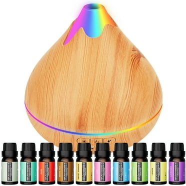 Essential Oil Diffusers, 550ml Aroma Diffuser with Top 10 Oil Diffuser Gift Set,Ultrasonic Cool Mist Aromatherapy Diffuser Waterless Auto Shut.