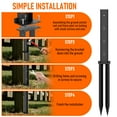 thumbnail image 2 of Dreizack Fence Post Repair Kit Heavy Duty H Shape Fence Post Anchor Ground Stakes for Repair Tilted, Broken Wood Fence Supports (4 PCS), 2 of 8