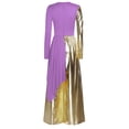 thumbnail image 2 of iiniim Women Metallic Liturgical Praise Dance Costume Loose Fit Wide-Leg Choir Jumpsuit Worship Dancewear Lavender S, 2 of 6