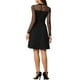 thumbnail image 3 of INSPIRE CHIC Vestido de fiesta con mangas transparentes de malla con corazón para mujer XS negro con lunares, 3 of 6