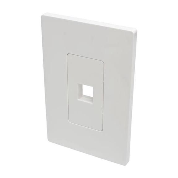 Single-Gang 1-Port Universal Keystone Wall Plate, White