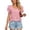 Red, variant on Kingdiese Womens Summer Casual V Neck Short Sleeve T Shirt Loose Fit Double Layer Sleeve And Collar Top Trashier Shirts, Size XXL