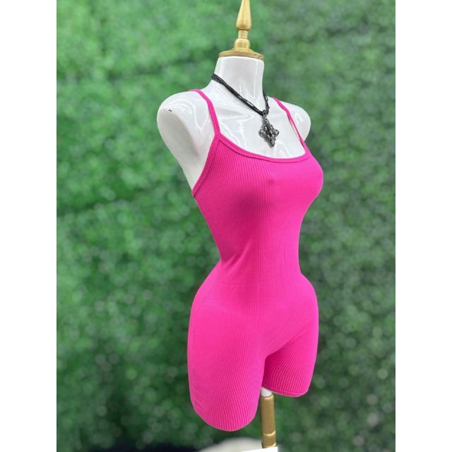 Bodysuit Body De Tirantes Para Mujer Casual Ajustado Color Fucsia Talla Unitalla Marca Emil SaEs