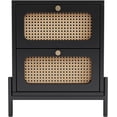 thumbnail image 4 of Modern Night Stand with 2-Drawer,Cannage Rattan Wood Closet Side Table End Table,Bedside Tables with Metal Legs for Bedroom, Living Room,Entryway,Hallway, 4 of 6