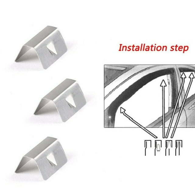 8/12Pcs Wind Rain Deflector Channel Metal Retaining Clips Stainless Steel For Bmw Front Left Rear Right Wind Clamp Kit 12Pcs Mingyiq