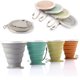 thumbnail image 1 of Taza de viaje plegable de silicona - Taza plegable de silicona para acampar con tapas - Juego de tazas para beber expandible - Portátil, graduado (aleatorio) Fokelyi JQWJ305, 1 of 5