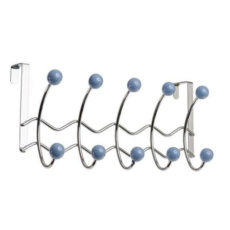 Elegant Home Fashions Over the Door Five Hook in Periwinkle and Chrome