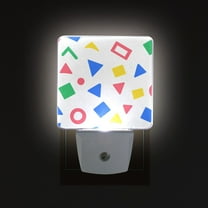 Yayeee LED Night Light for The Home Plug in With Light Sensors 2 Pack, Blue Retro Triangles