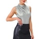 thumbnail image 4 of TOP METÁLICO FRUNCIDO SIN MANGAS DE INSPIRE CHIC L Silver, 4 of 6