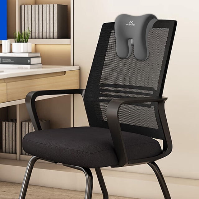 Soporte de cuello de la silla de oficina cómodo múltiple lavable con soporte para la cabeza con cremallera Gris doble