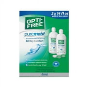 Opti Free PureMoist Contact Lens Care Solution 2 pack. 14 fl. oz. With 2 Lens Cases