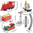 thumbnail image 3 of Qdahuk Christmas Train Set Mini Electric Musical Locomotive with Lights Santa Claus Snowman Carriages Automatic Track Toy Holiday Party Children Gift Xmas Decoration for Tree Indoor Home, 3 of 6