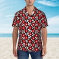 thumbnail image 5 of Uemuo Red Floral Printed Regular Fit Short Sleeve Casual Hawaiian Shirt for Men,Aloha shirt,Tropical shirt,Floral print shirt,Vacation Beach shirt-3X-Large, 5 of 9