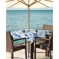 thumbnail image 3 of Hokiten Outdoor Tablecloths with Umbrella Hole & Zipper, Blue Botanical 60x60 Inch Square Tablecloths, Spring Summer Watercolor Leaf Waterproof Table Cloth, Patio/Pool/Picnic Table Covers, 3 of 7