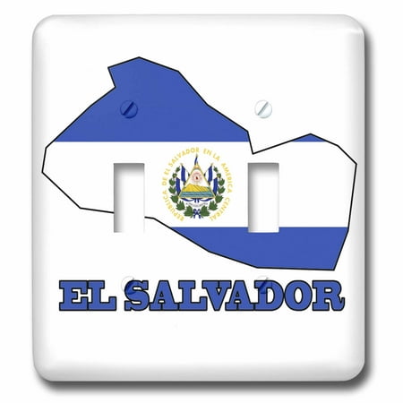 3dRose El Salvador flag in the outline map and words El Salvador - Double Toggle Switch (lsp_58776_2)