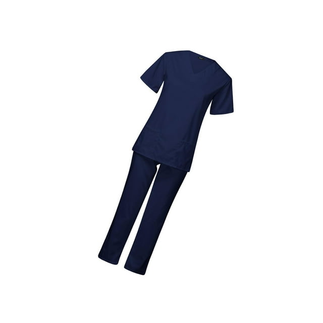 pitrice Uniforme de Travail Unisexe pour Soins, Col en V, Vêtement de Protection, Préposé aux Soins, Bleu Marine, P