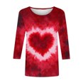thumbnail image 4 of Goodeals Valentines Day Blouses Women Tie Dye Love Heart Graphic Tees Shirt Spring Shirt Round Neck Tunic Top 2025 Valentine's Day Soft Outfits(Pink,XXL), 4 of 5