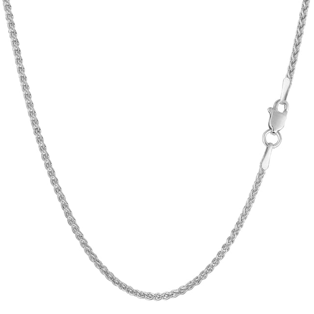 Collier Chaîne Ronde en Or Blanc 14k, 1.5mm, 22 Pouces