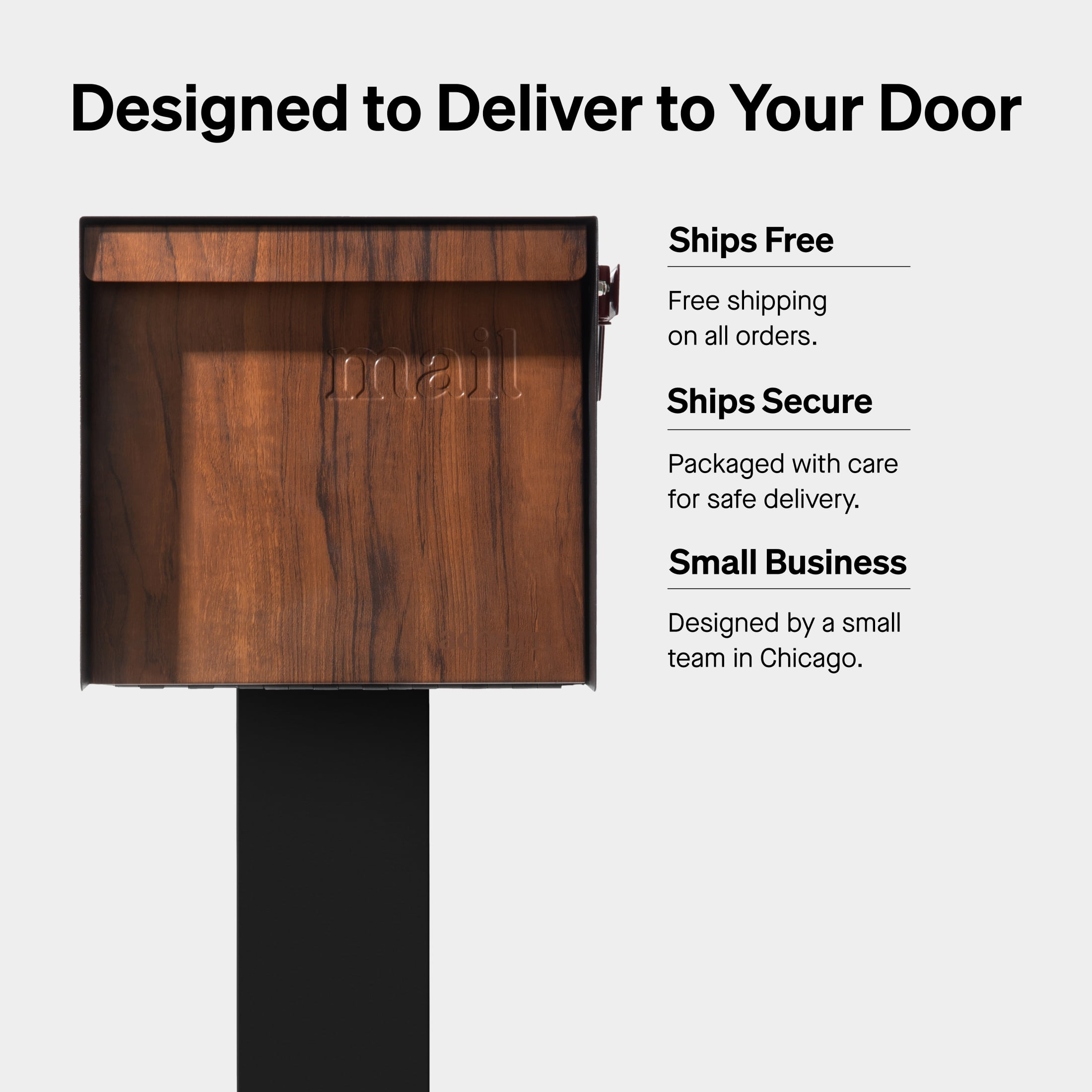 Adoorn Post Mailbox (No Lock) | Dark Wood