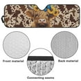 thumbnail image 6 of Uorisanigo Windshield Sun Shade for Jeep Wrangler TJ JK JKU Sport Sahara Rubicon 2 Door & 4 Door, Sunflower Highland Cow Print Front Window Sunshade with Storage Bag, 6 of 7