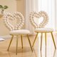 thumbnail image 1 of Silla de acento de burbuja de corazón única, silla de terciopelo de peluche con marco de metal de oro brillante, asiento lindo y moderno para la decoración del hogar, 1 of 5