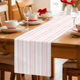 thumbnail image 5 of Pink Line Striped Table Runner 60 Inches, Farmhouse Modern Geometric Stripes Bed Runner Dresser Scarves Tabletop for Indoor Outdoor Parties/Ceremony/Banquet, 13" x 60", 5 of 9