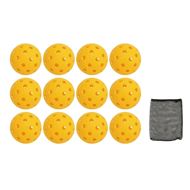 12 Uds 74mm 40 agujeros Pickleballs PE plástico alta elasticidad Pickleball bolas con orificios para exteriores amarillo YUNYI BRAND Deportes